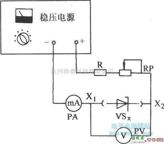 保护电路中的用稳压电源和电流表测试稳压二极管  第1张