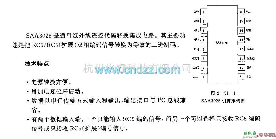 遥控接收中的SAA3028 (通用)红外线遥控代码转换电路  第1张