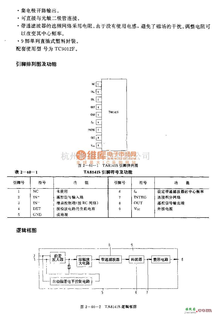 遥控接收中的TA814lS (电视机)红外线遥控接收电路  第2张