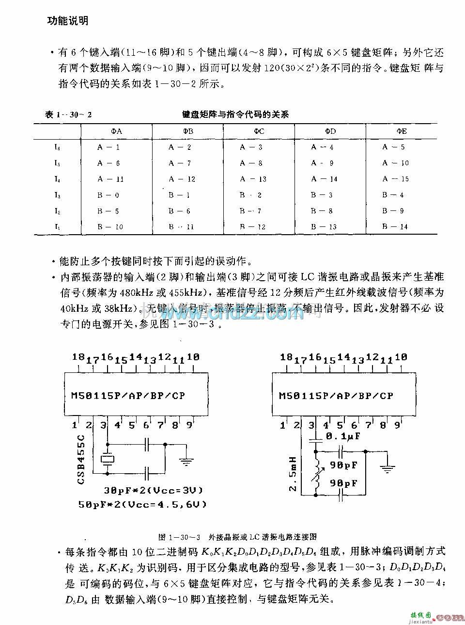 遥控发射中的M50U5P／AF／BP／Cp(录像机、电视机和音响设备)120功能红外线遥控发射电路  第3张