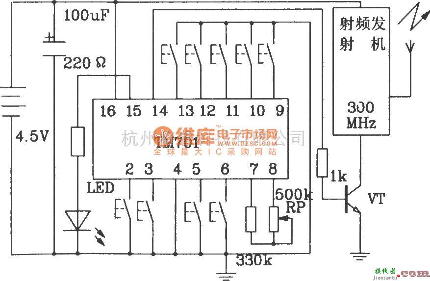 遥控电路（综合)中的由TM701/TM702构成射频遥控发射、接收电路图  第3张