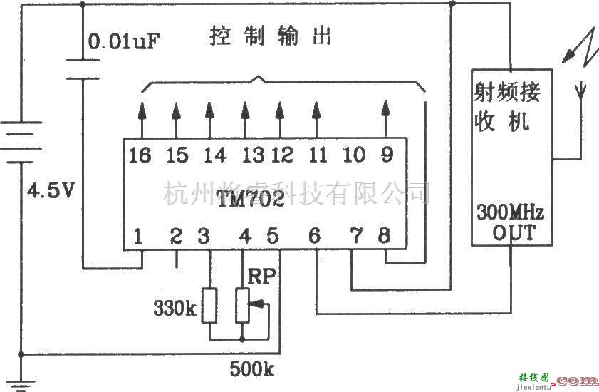 遥控电路（综合)中的由TM701/TM702构成射频遥控发射、接收电路图  第4张