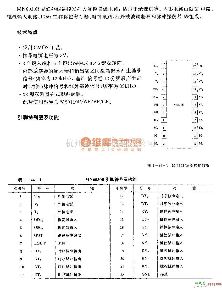 遥控发射中的MN6930B(录像机)红外线遥控发射电路  第1张