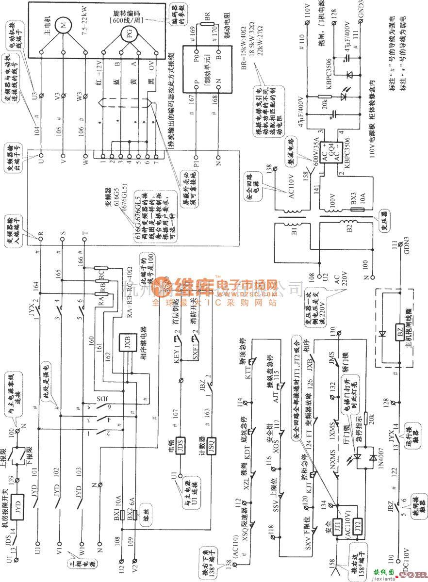 电梯控制中的天津正大电梯主电路与安全回路  第1张