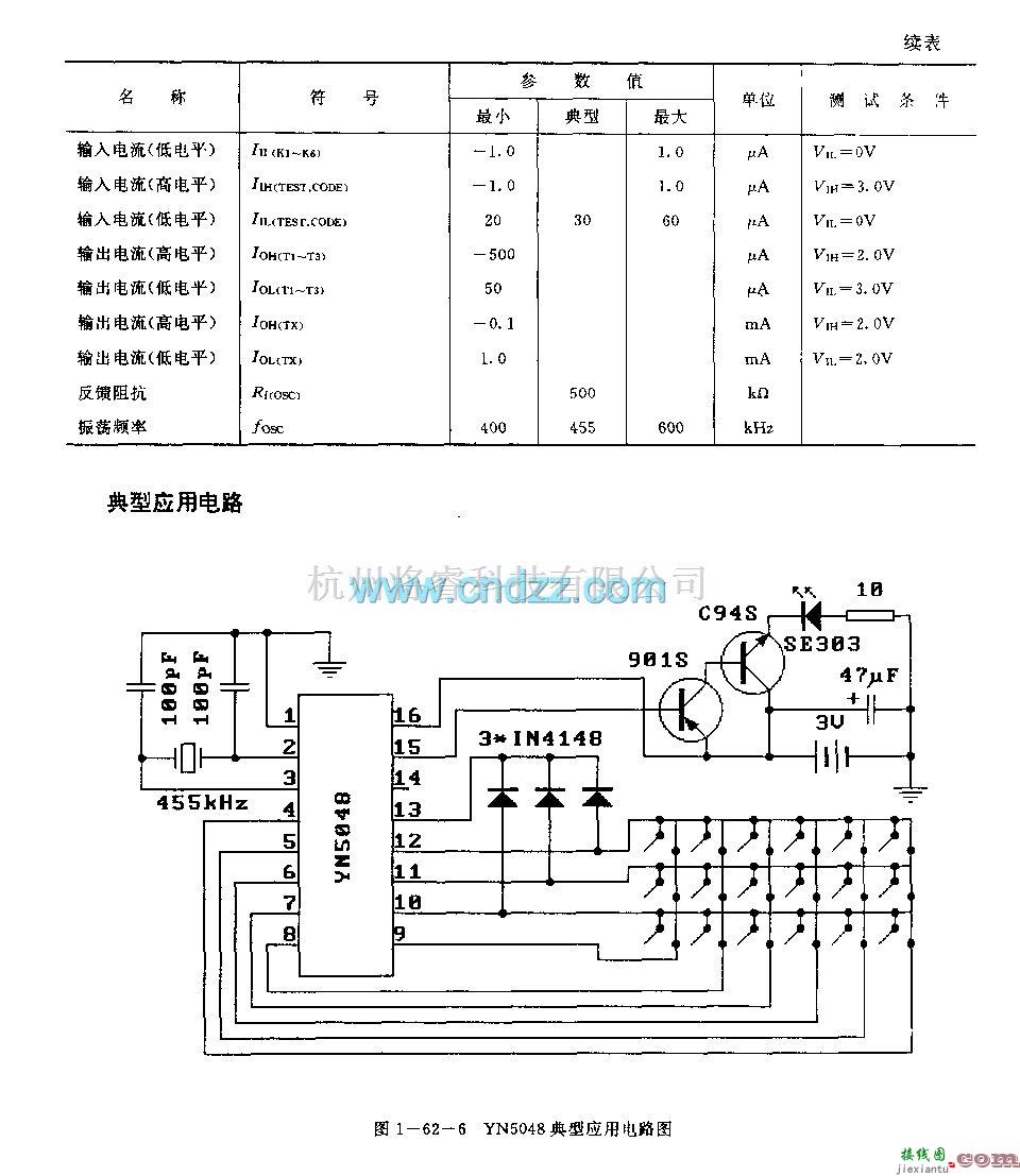 遥控发射中的YN5048(电视机、录像机和官响)红外线遥控发射电路  第5张