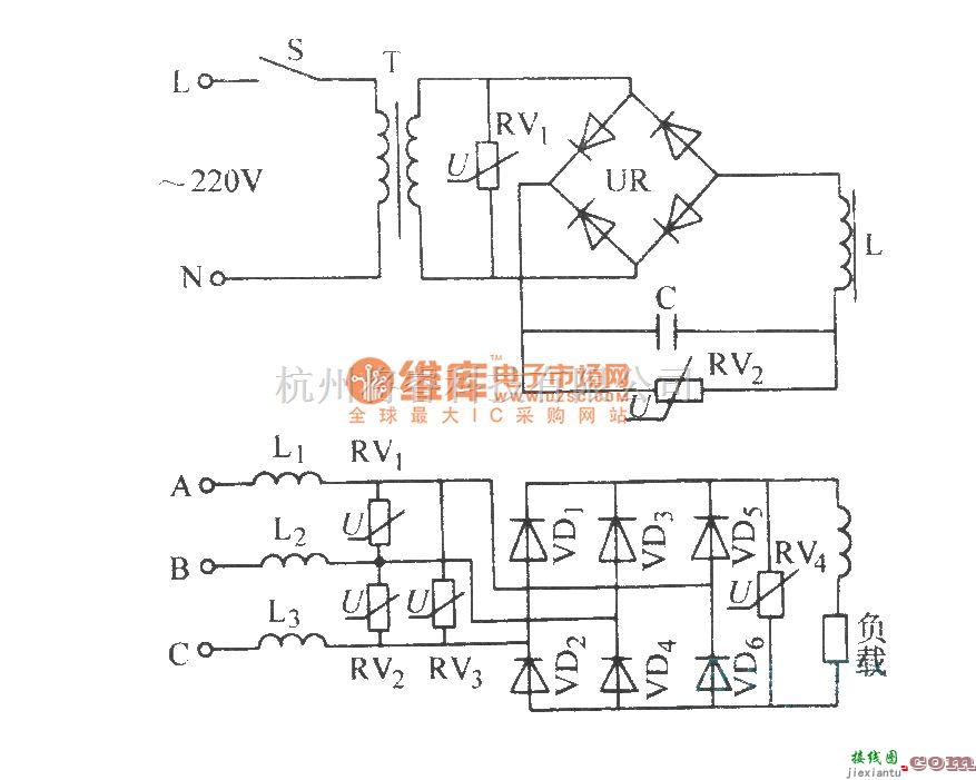 保护电路中的压敏电阻保护整流电路  第1张