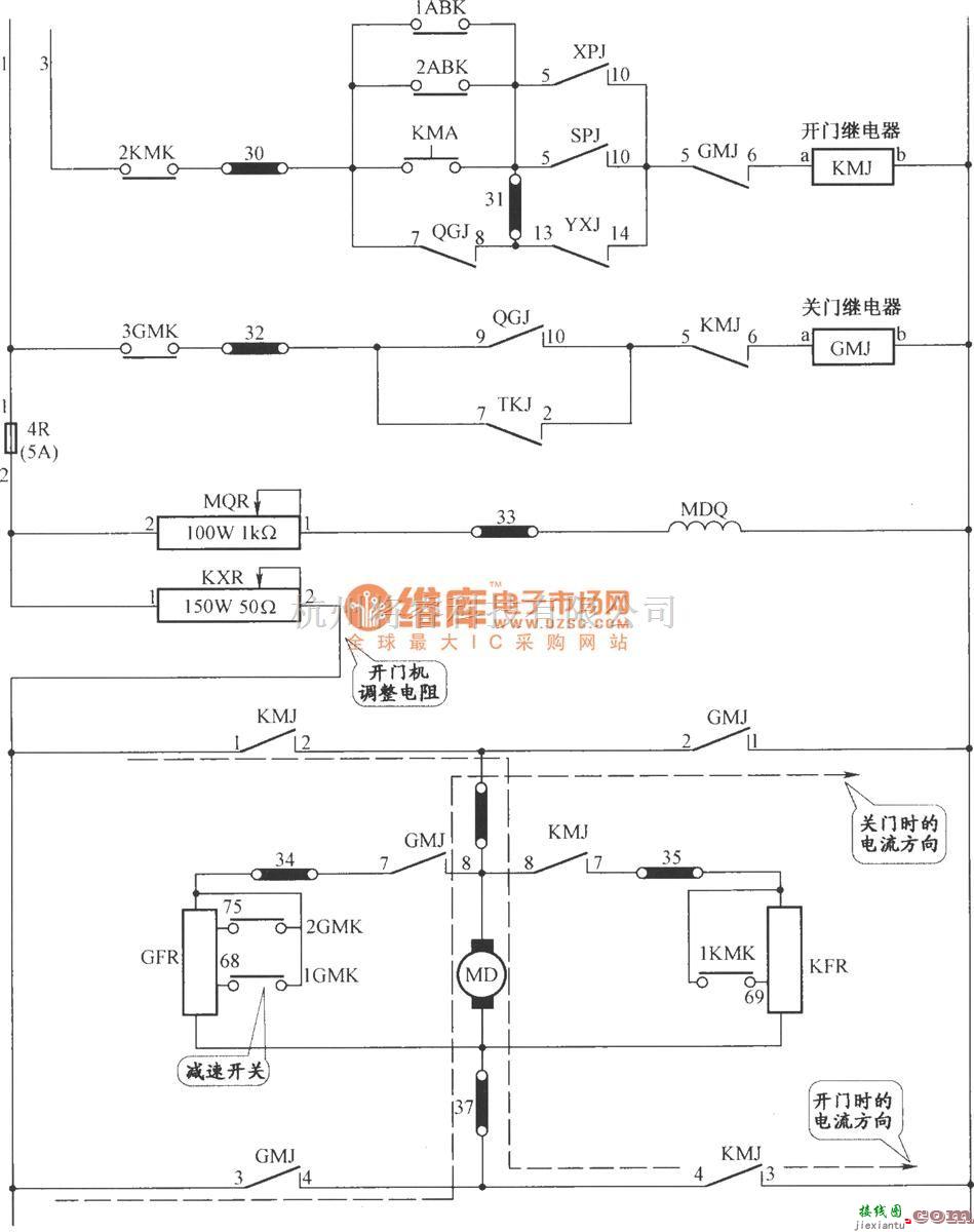 电梯控制中的JKH1-771A电梯开门机电路  第1张