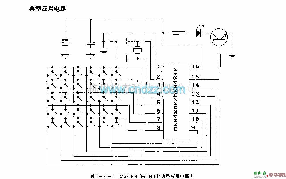 遥控发射中的M58480P／M58484P(电视机初音响设备)30功能红外线遥控发射电路  第5张