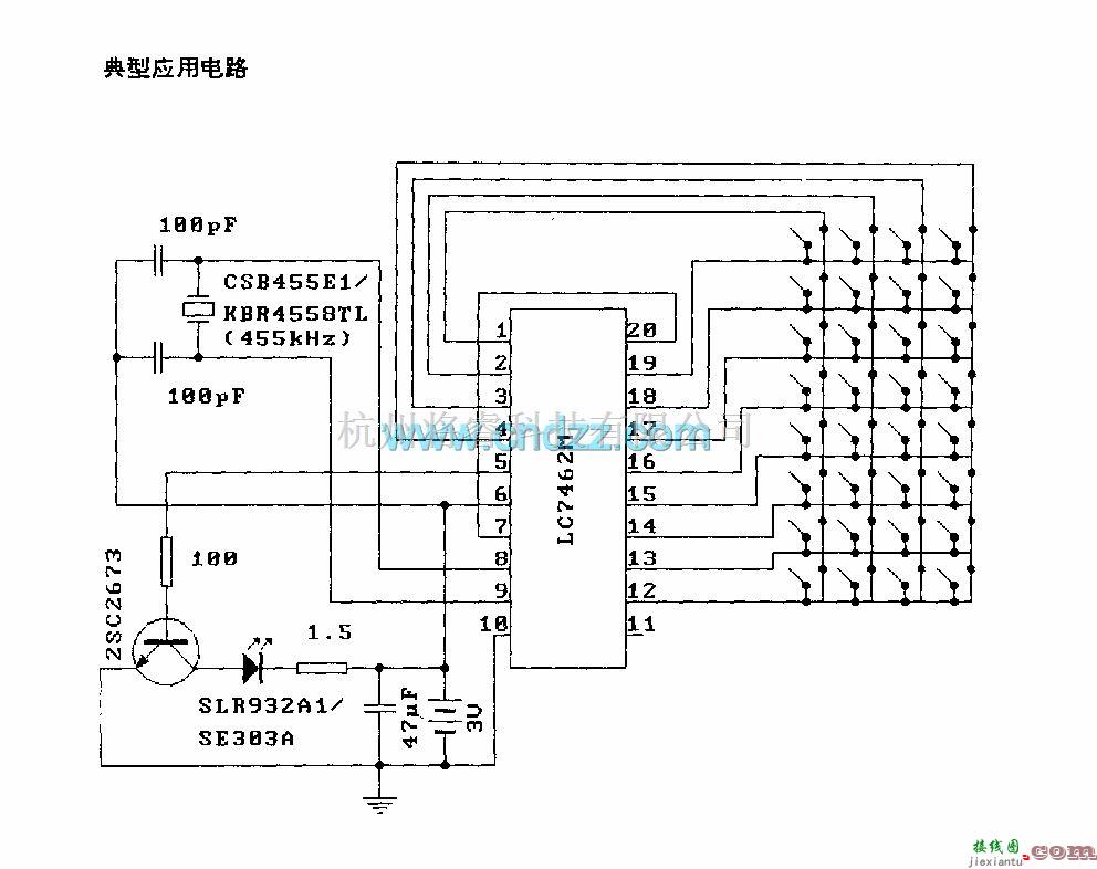 遥控发射中的IJC7462M(电视机)红外线遥控发射电路  第4张