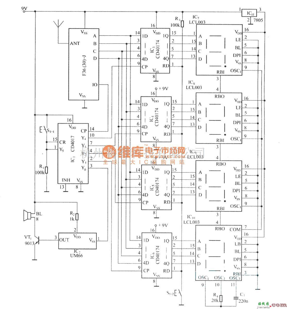 遥控电路（综合)中的数字寻呼系统(F36-F/F36-J)  第2张