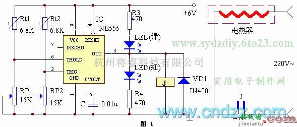 温控电路中的用NE555制作的恒温控制电路  第1张