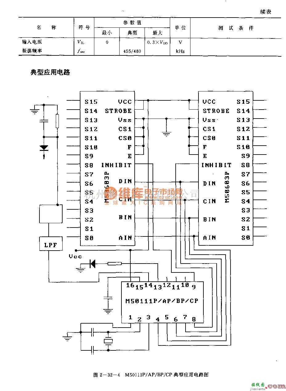 遥控接收中的M50111P／AP／By／CF (录像机、电视机和音响设备)30功能红外线遥控接收电路  第5张