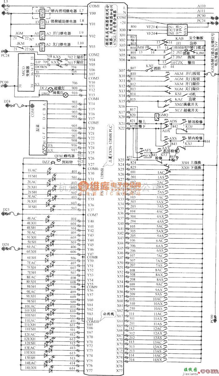 电梯控制中的北京冲云电梯控制电路  第1张