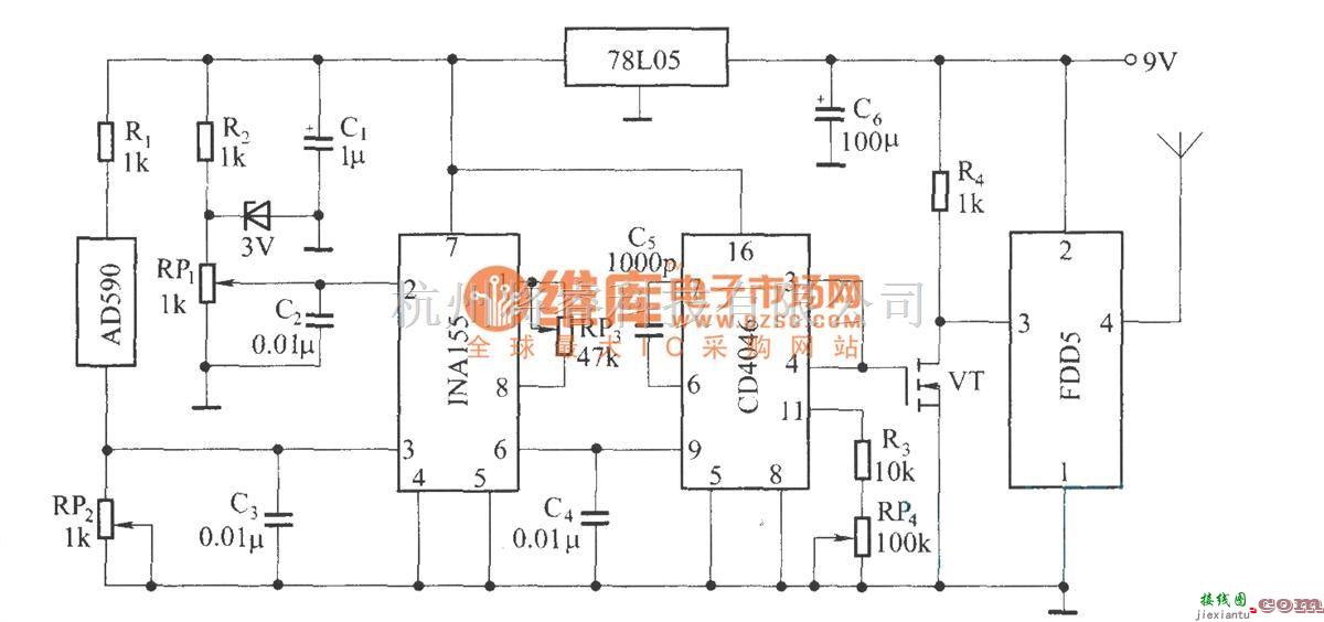 遥控电路（综合)中的数字遥测温度表(FDD5/JDD5)  第1张