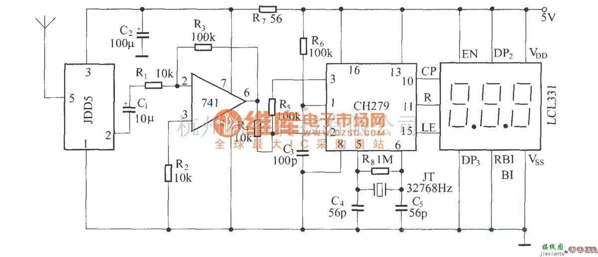 遥控电路（综合)中的数字遥测温度表(FDD5/JDD5)  第2张