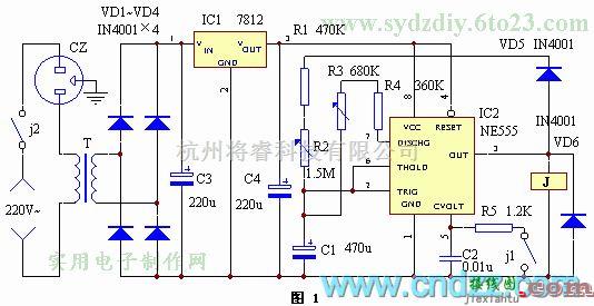 温控电路中的电冰箱温控器代用电路  第1张