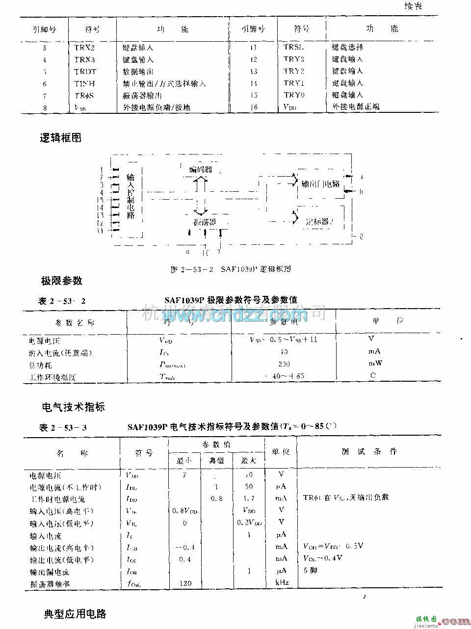 遥控接收中的SAFl039P (电视机、音响设备和工控设备)红外线遥控接收译码电路  第2张