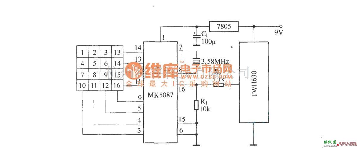 遥控电路（综合)中的十六路无线遥控器  第1张