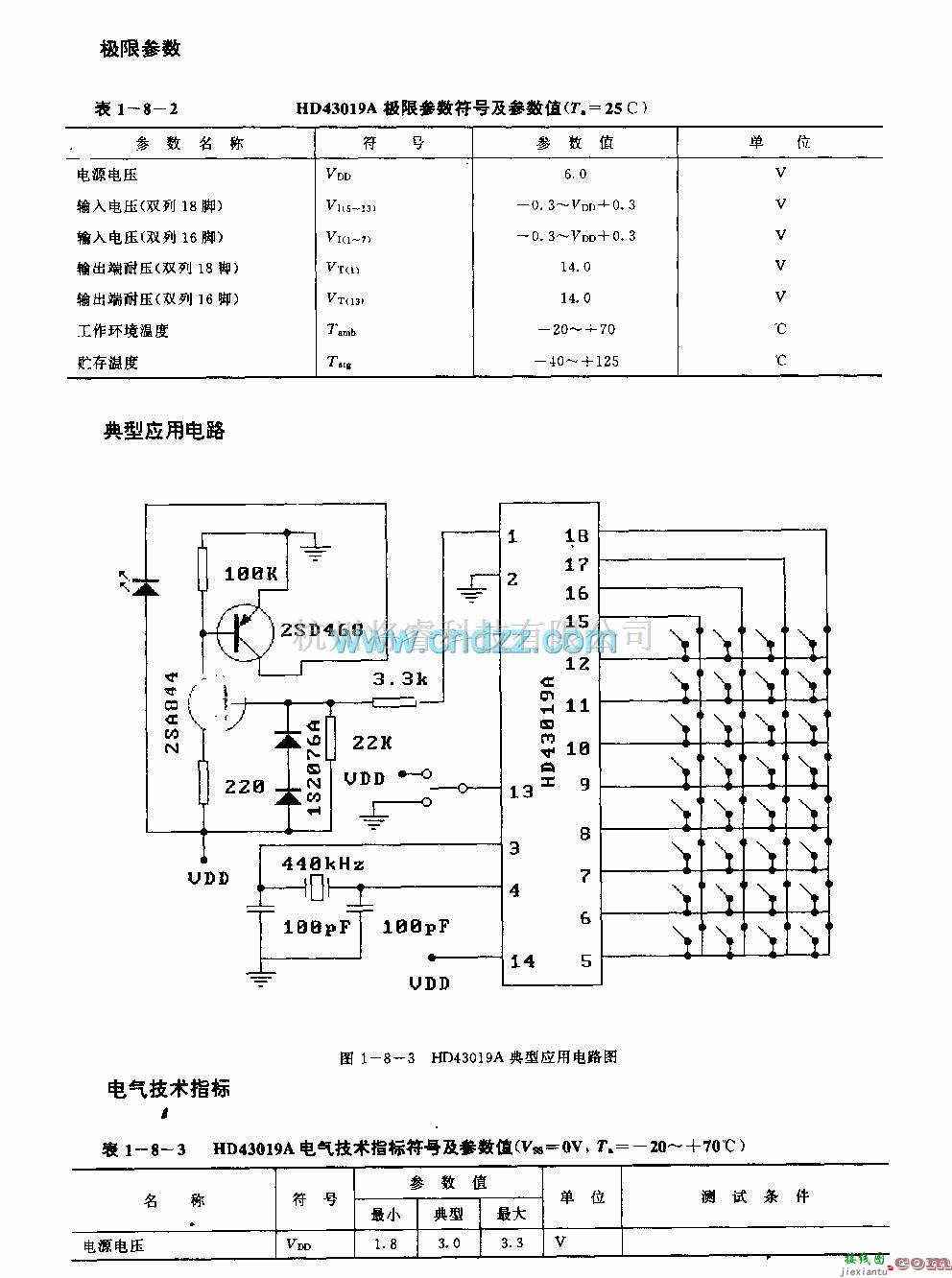 遥控发射中的HD43019A(电视机和录像机)红外线遏控发射电路  第3张