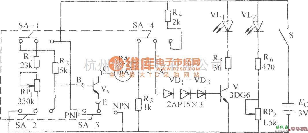 保护电路中的晶体管放大倍数测试电路  第1张