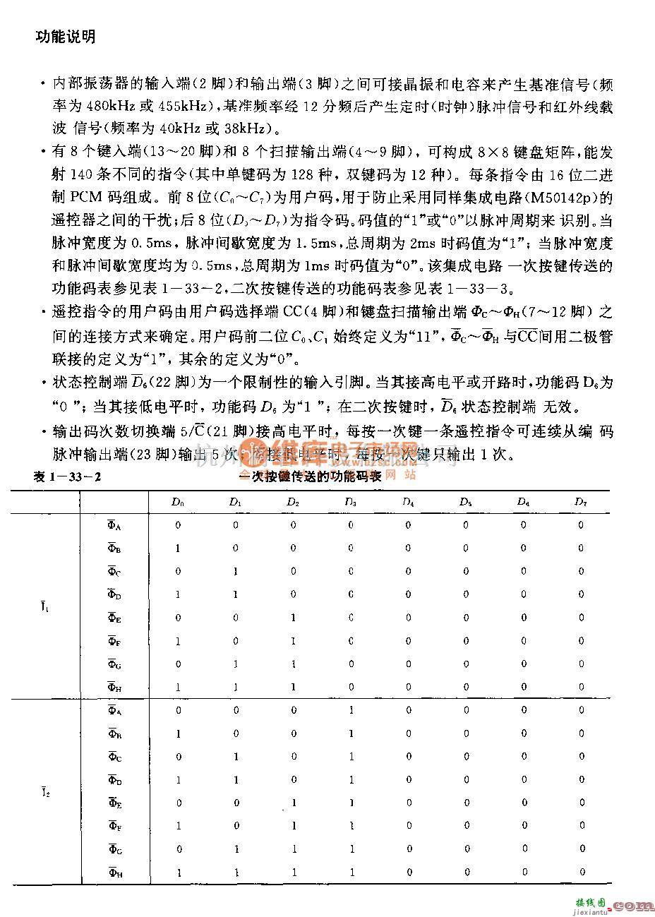 遥控发射中的M50142P(电视机)红外线遥控发射电路  第3张