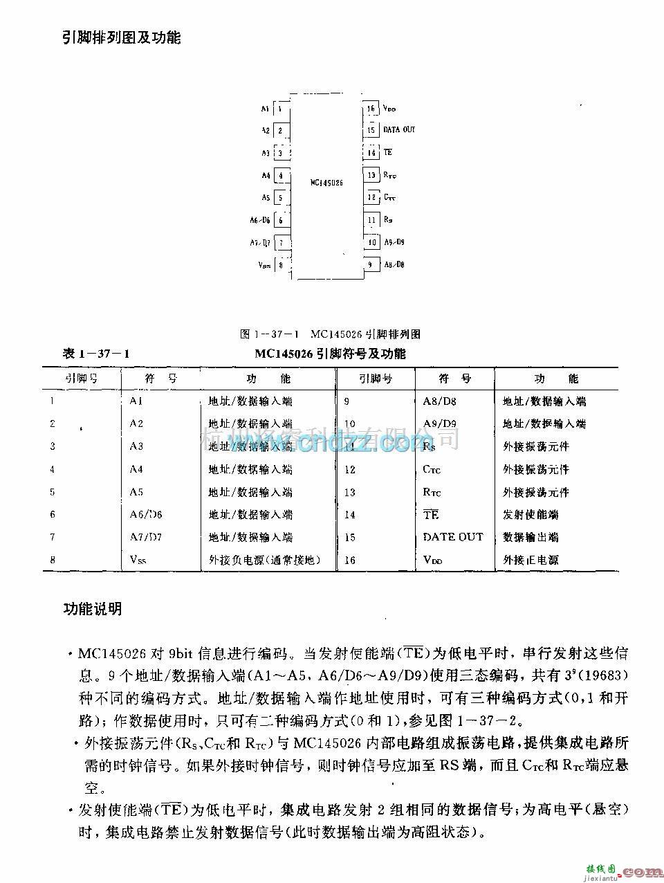 遥控发射中的MCl45026(通用)红外线、超声波或射频遥控发射编码电路  第2张