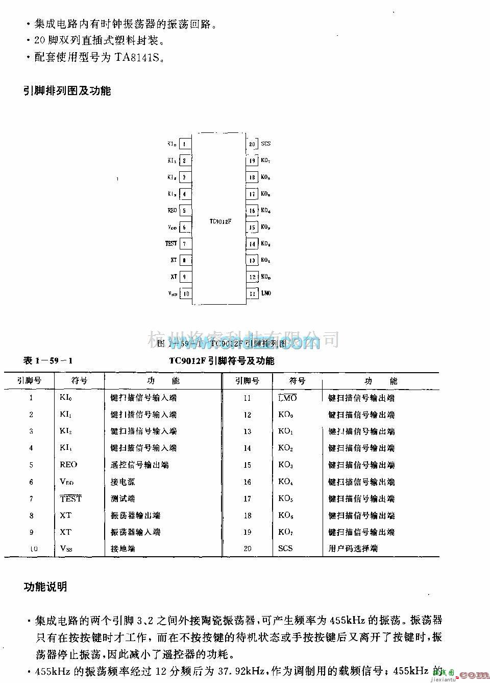 遥控发射中的TC9012F(电视机、录像机和激光唱机)红外线遥控发射电路  第2张