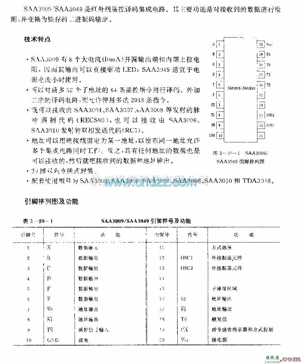 遥控接收中的KAA3009／SAA3049 红外线遥控译码电路  第3张