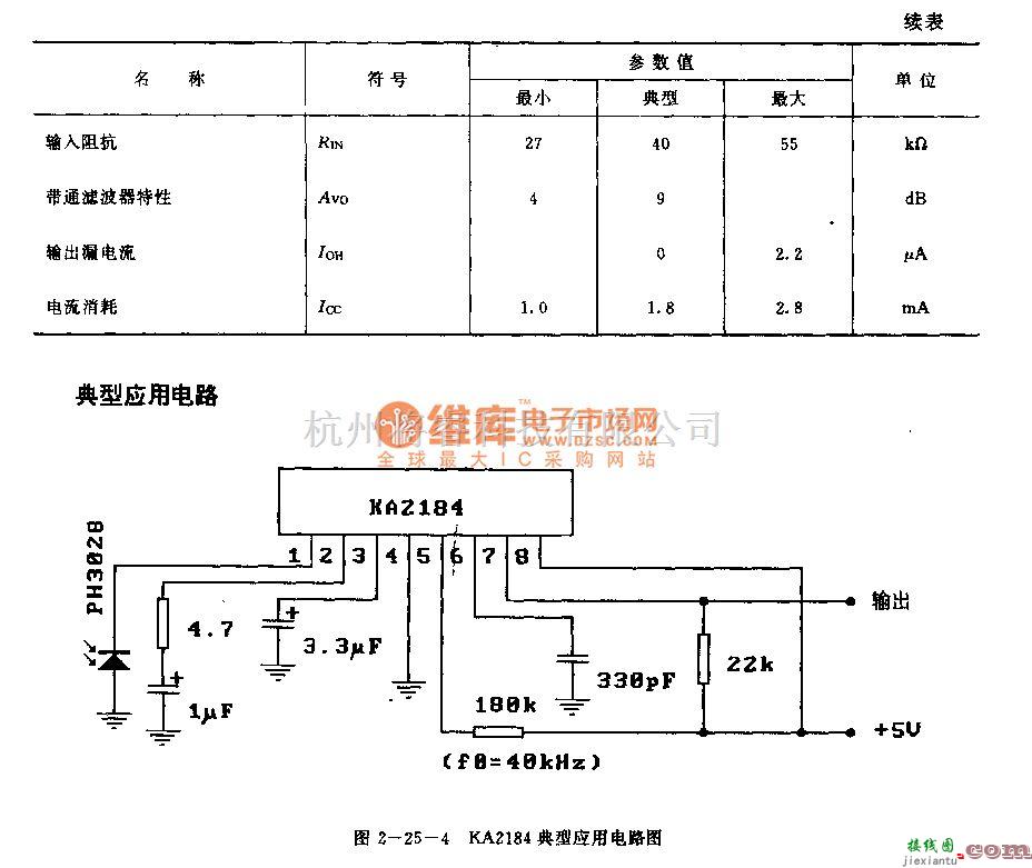 遥控接收中的KA2184 (电视机和录像机)遥控接收前置放大电路  第3张