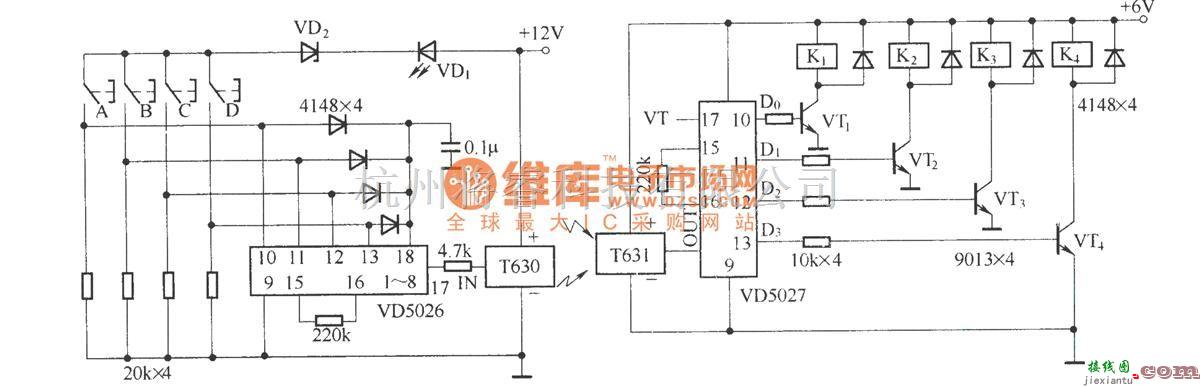 遥控电路（综合)中的由T630/T631组成的微型无线遥控电路  第2张