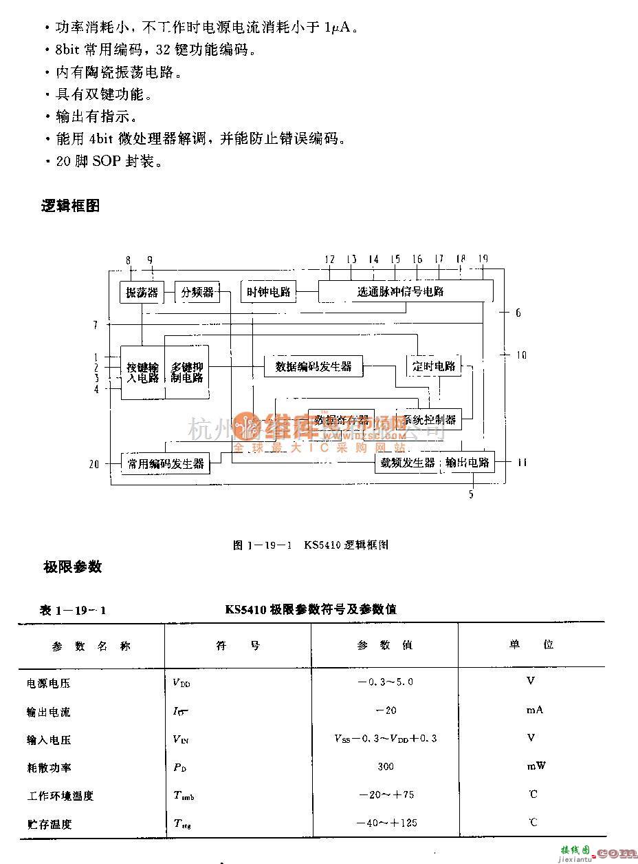 遥控发射中的KS5410(电视机、录像机和音响设备)红外线遥控发射电路  第2张