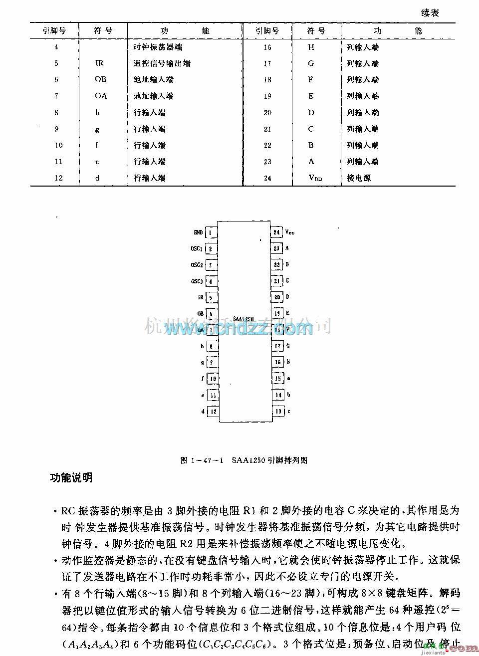 遥控发射中的SAAl250(电视机)红外线遥控发射电路  第2张