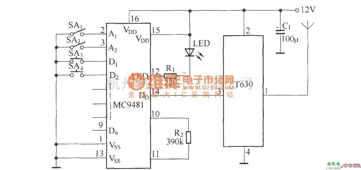 遥控电路（综合)中的遥控自动门电路(T630／T631)  第1张