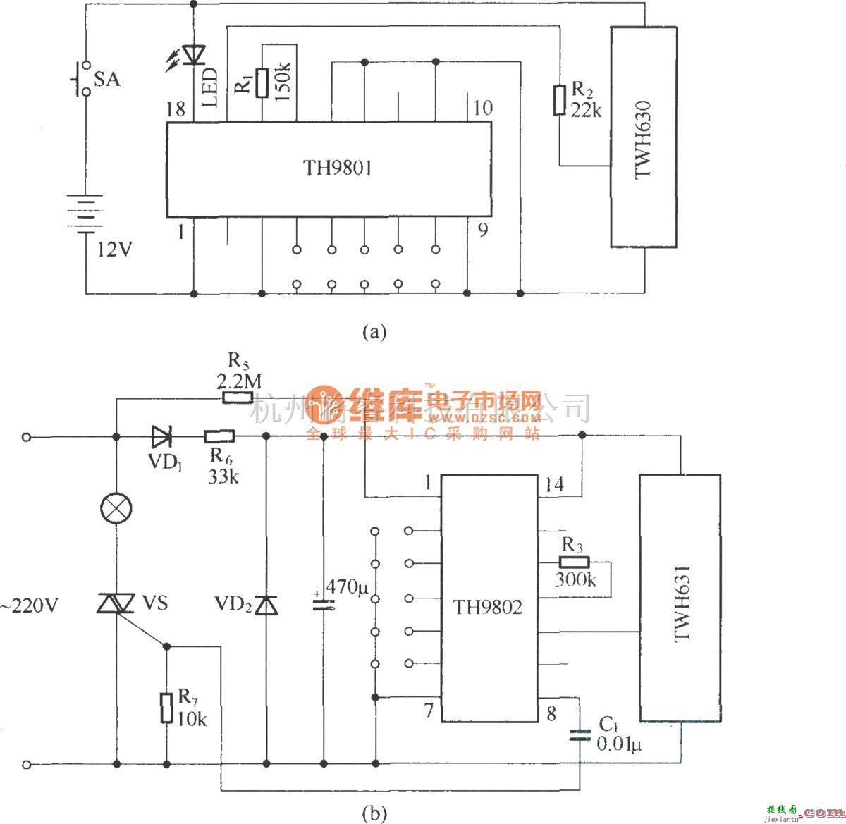 遥控电路（综合)中的数字编码无线遥控调光电路  第1张