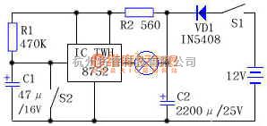 定时控制中的摩托车刹车灯延时熄灯电路  第1张