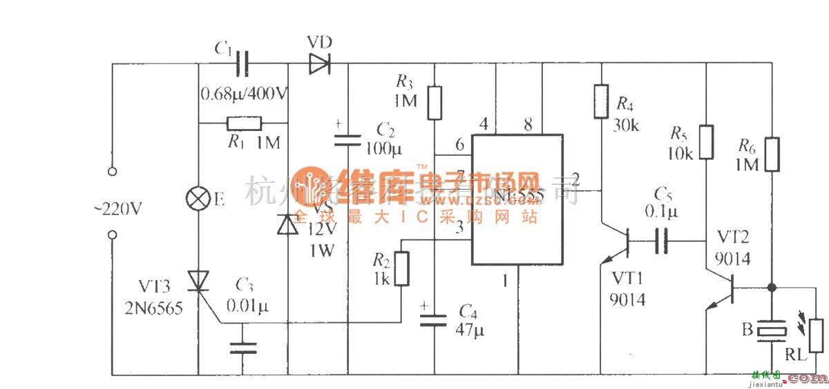 灯光控制中的非二线制声光控楼梯延迟开关电路(3)  第1张