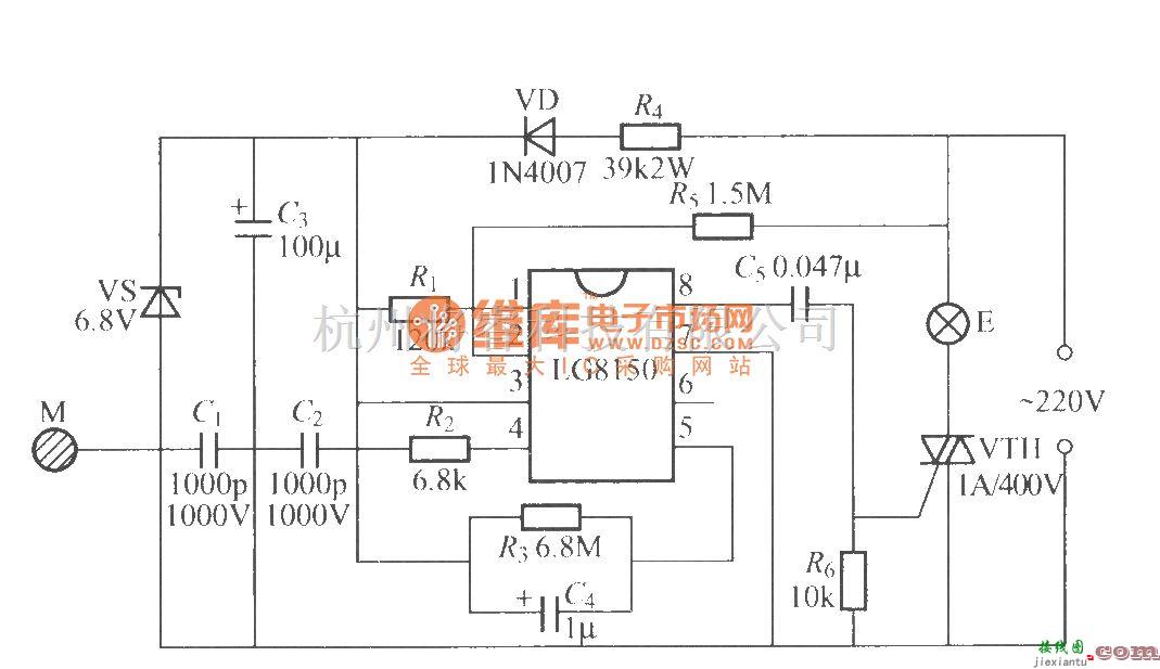 灯光控制中的LG8150触摸式步进调光灯电路  第1张