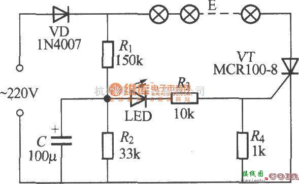 灯光控制中的单路闪烁灯串电路(2)  第1张