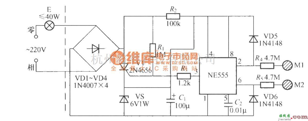 灯光控制中的双键触摸式灯开关电路(6)  第1张