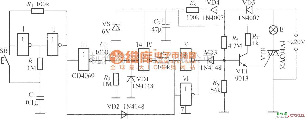 灯光控制中的采用数字电路的延迟灯电路(3)  第1张