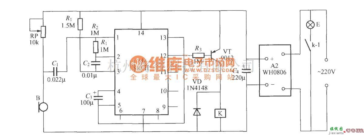 灯光控制中的声控延迟灯开关电路(2)  第1张