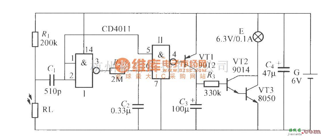 灯光控制中的光控延迟灯电路(4)  第1张