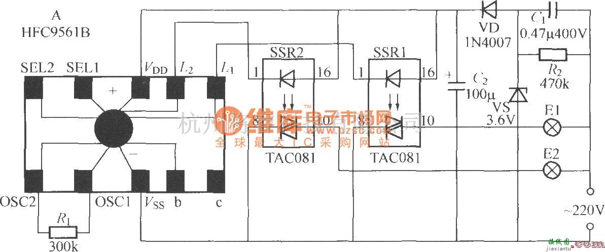 灯光控制中的双路闪烁灯串电路(3)  第1张