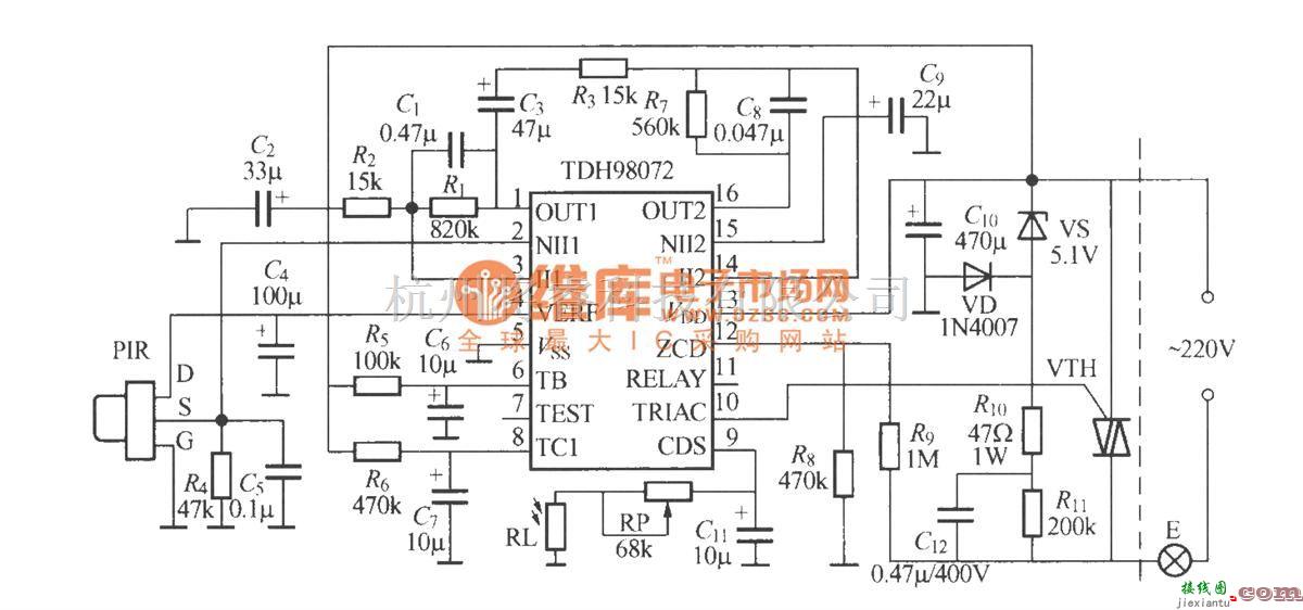 灯光控制中的热释电红外感应自动灯电路(8)  第1张