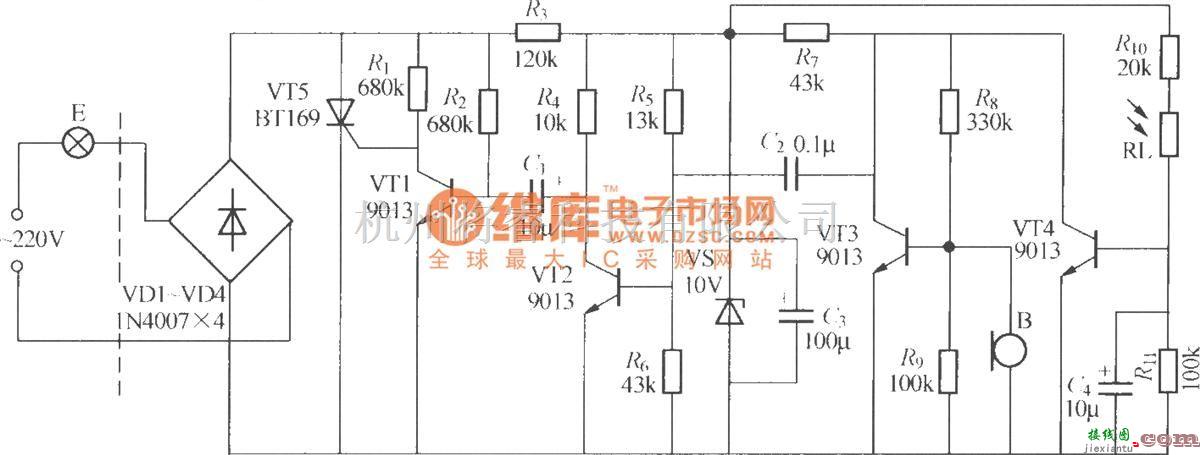 灯光控制中的分立元件声光控楼梯延迟开关电路(4)  第1张