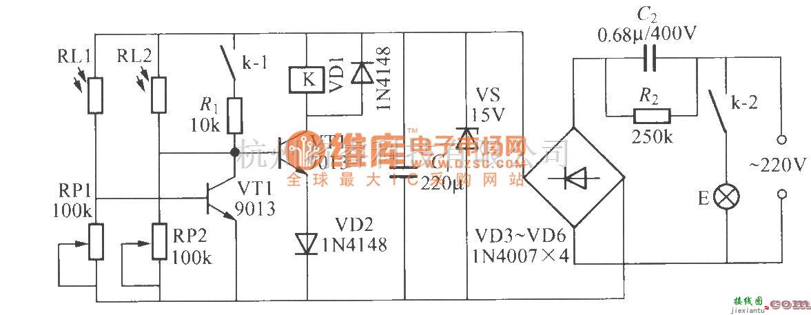 灯光控制中的光线遥控灯开关电路(1)  第1张