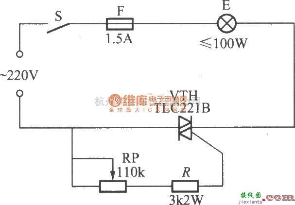 灯光控制中的最简单的双向晶闸管调光灯电路  第1张