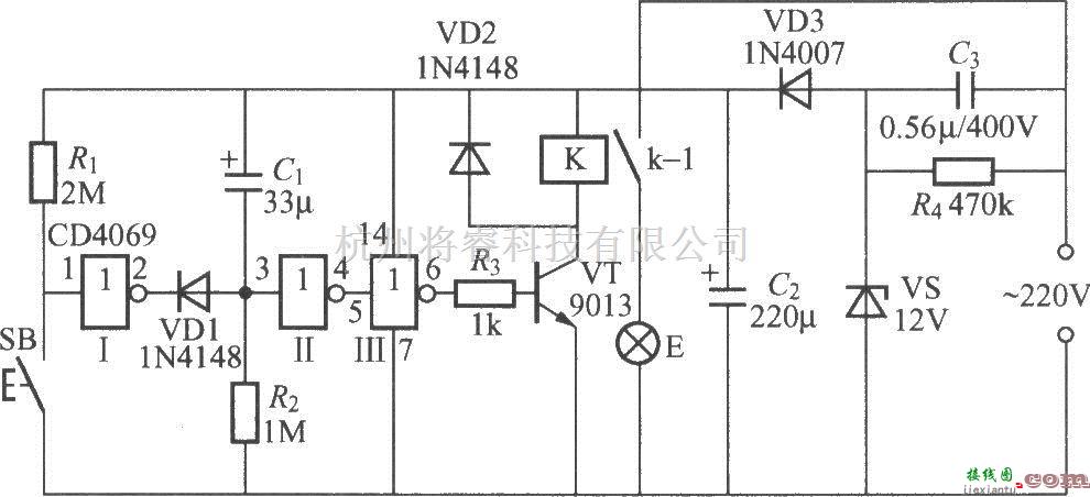 灯光控制中的采用数字电路的延迟灯电路(1)  第1张