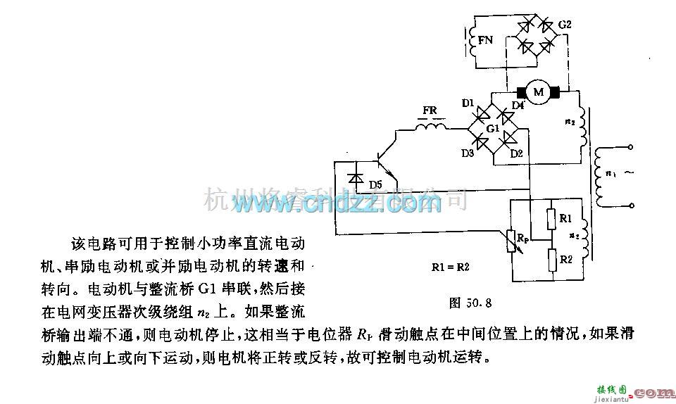 温控电路中的直流电动机曲转速控制电路  第1张