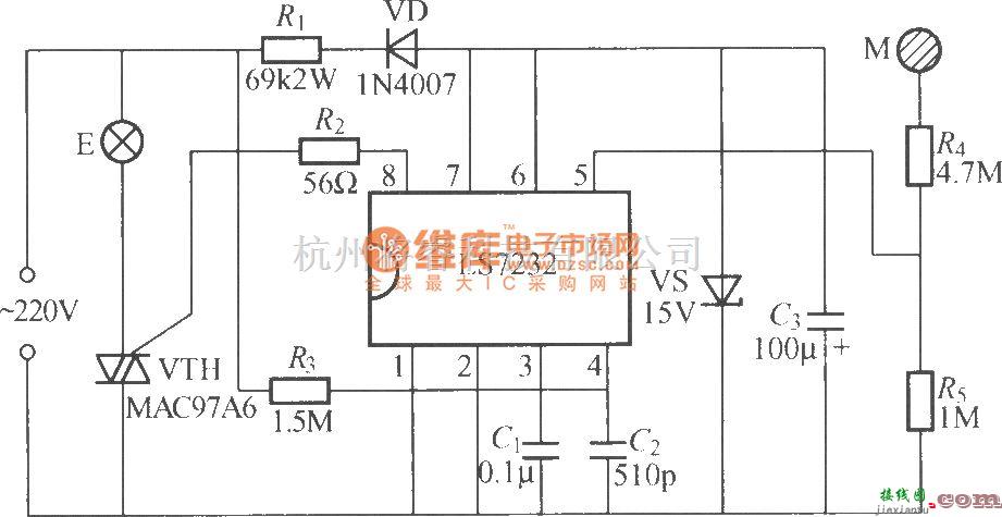 灯光控制中的LS7232触摸式无级调光灯电路  第1张